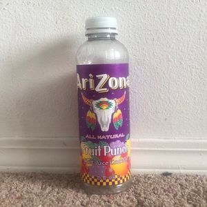 Empty Arizona fruit punch cocktail bottle